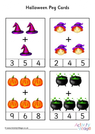 Halloween addition math worksheets