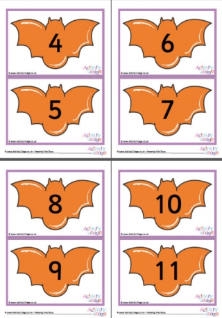 Halloween Bat Number Cards