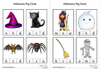 Halloween Beginning Sound Peg Cards