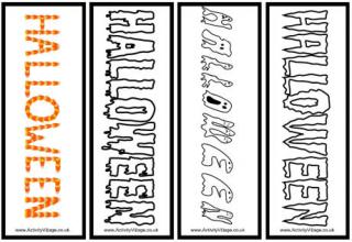 Halloween Bookmarks - Colouring