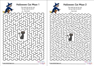 Halloween Cat Mazes Pack of 3