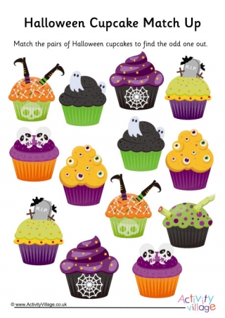 Halloween Cupcake Match Up Puzzle