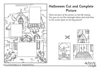 Halloween Cut and Complete the Picture