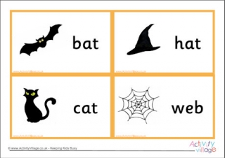 Halloween Flash Cards - CVC Words