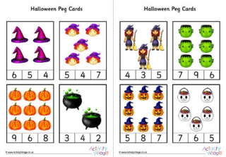 Halloween Counting Peg Cards