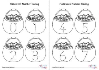Halloween number tracing