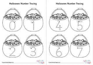 Halloween number tracing