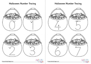Halloween number tracing
