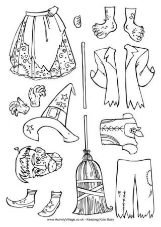 Halloween Paper Doll Costumes