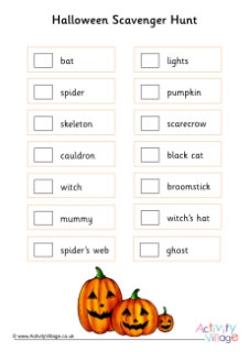 Halloween Scavenger Hunts