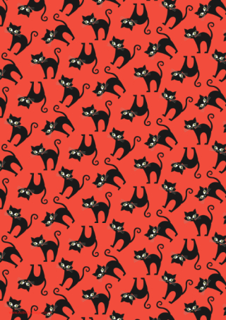 Halloween Scrapbook Paper Black Cat