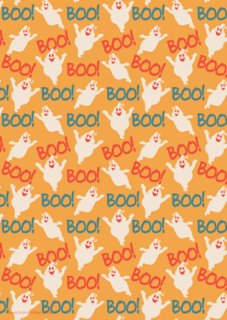 Halloween Scrapbook Paper Boo 2