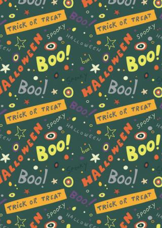 Halloween Scrapbook Paper Boo