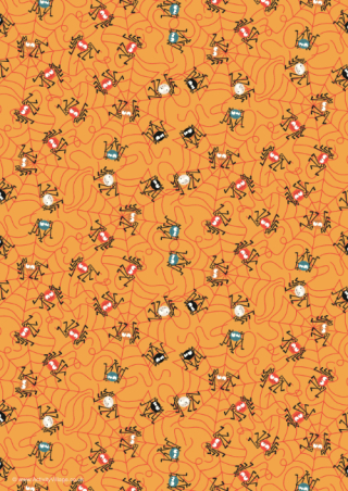 Halloween Scrapbook Paper Funny Spiders
