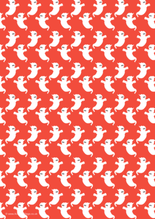 Halloween Scrapbook Paper Ghosts 2