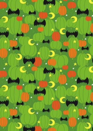Halloween Scrapbook Paper Pumpkins and Bats