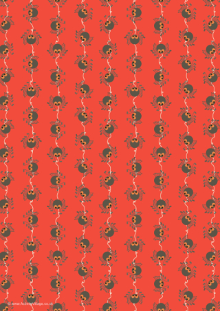 Halloween Scrapbook Paper Spiders