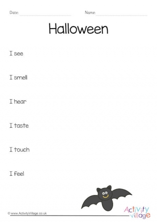 Halloween Sensory Poem Planning Sheet