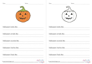 Halloween Sensory Poem Similes Planning Sheet