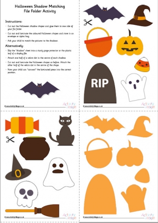 Halloween Shadow Matching File Folder Activity