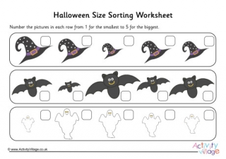 Halloween Size Sorting Worksheet