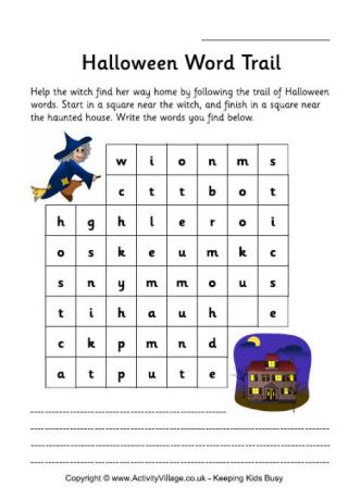 Halloween Stepping Stones Word Trail