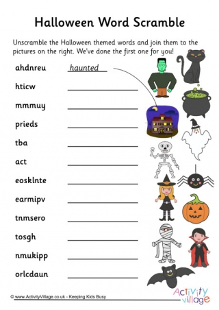 Halloween Word Scramble 3