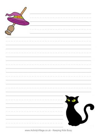 Halloween Writing Paper - Black Cat