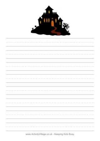 Halloween Writing Paper - Haunted House