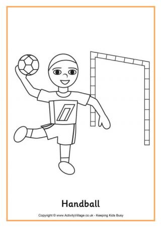 Handball Colouring Page