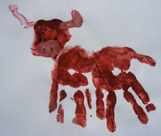 Handprint Ox Painting
