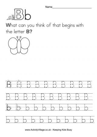 Handwriting Alphabet B