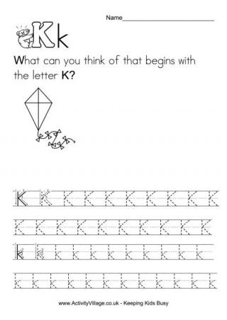 Handwriting Alphabet K