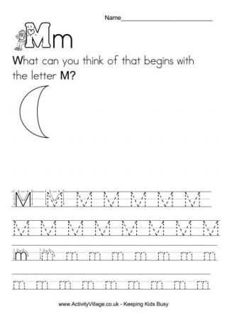 Handwriting Alphabet M