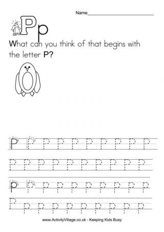 Handwriting Alphabet P