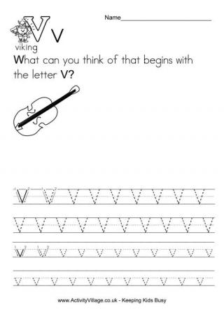 Handwriting Alphabet V