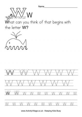 Handwriting Alphabet W