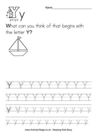 Handwriting Alphabet Y