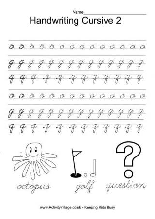 Cursive Handwriting Worksheets