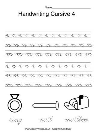Handwriting Practice Cursive 4