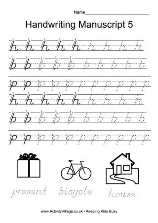 Handwriting Practice Manuscript 5