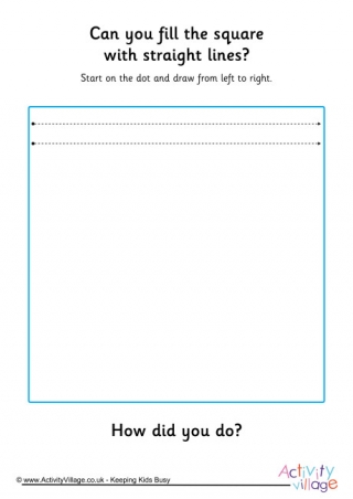 Handwriting Readiness - Fill a Square with Straight Lines