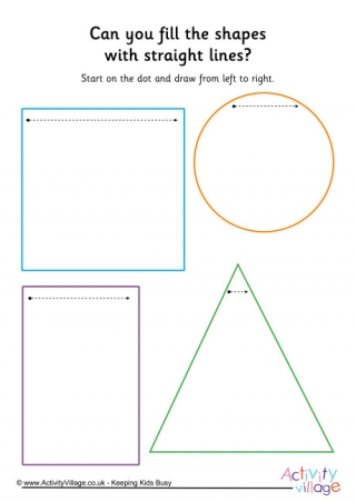 Handwriting Readiness - Fill Shapes with Straight Lines