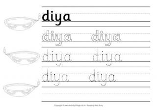 Diya Handwriting Worksheet