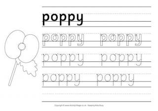Poppy Handwriting Worksheet