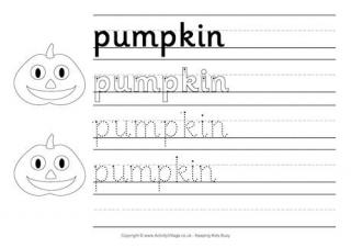 Pumpkin Handwriting Worksheet