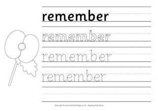 Remember Handwriting Worksheet