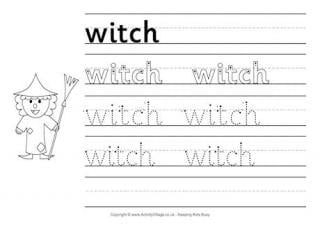 Witch Handwriting Worksheet