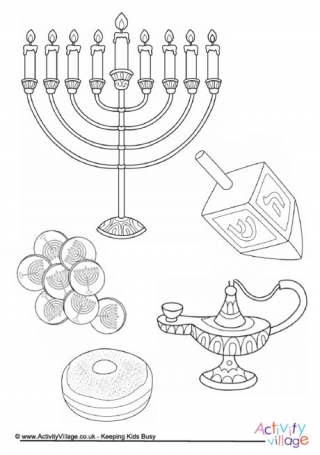 Hanukkah Colouring Page