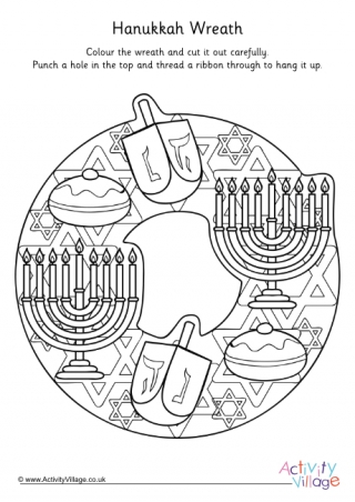 Hanukkah Wreath Colouring Page